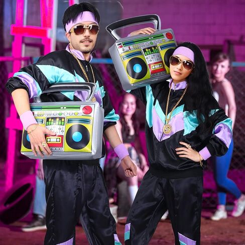 Mastparty 80s بدلة رياضية للرجال والنساء 90s ريترو الهيب هوب مجموعة أزياء شل البدلة موضوع ملابس الحفلات in Kuwait