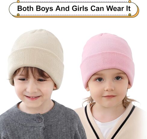 مجموعة قفازات وقفازات وقفازات من KDVOG للأطفال، قبعة شتوية دافئة للأولاد والبنات الصغار، لون موحد in Kuwait