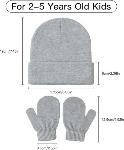مجموعة قفازات وقفازات وقفازات من KDVOG للأطفال، قبعة شتوية دافئة للأولاد والبنات الصغار، لون موحد in Kuwait