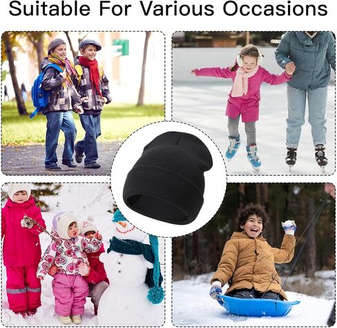 مجموعة قفازات وقفازات وقفازات من KDVOG للأطفال، قبعة شتوية دافئة للأولاد والبنات الصغار، لون موحد in Kuwait