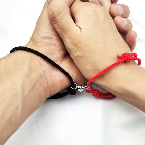 JczR.Y Attract Couple Bracelet 7 Knot Red Rope Evil Bracelet Mutual Attraction Heart Bracelet Matching Couples Bracelets Set for Him And Her Women Friendship Rope Jewelry 4 Pcs in Kuwait