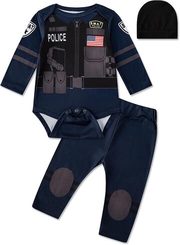 زي InBakjade للأطفال الأولاد للهالوين زي شرطة SWAT زي شريف الهالوين للحفلات in Kuwait