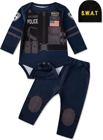 زي InBakjade للأطفال الأولاد للهالوين زي شرطة SWAT زي شريف الهالوين للحفلات in Kuwait