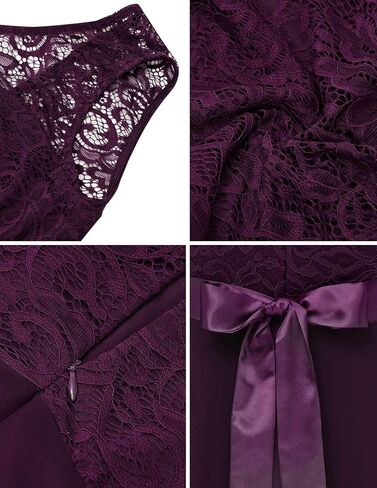 فستان BeryLove للسيدات للحفلات الراقصة وحفلات الزفاف والضيوف من الدانتيل على شكل حرف A من الشيفون لحفلات الكوكتيل in Kuwait