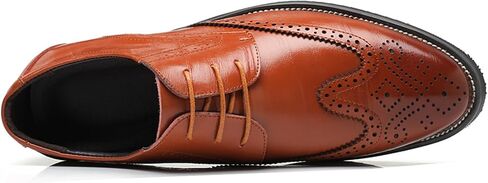 Men's Classic Leather Formal Business Oxford Wingtip Lace Up Retro Casual Dress Shoes for Men Comfortable in Saudi Arabia