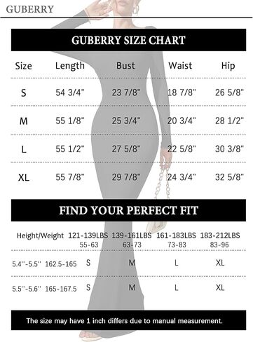 GUBERRY Women's Long Sleeve Square Neck Bodycon Maxi Long Dress Sexy Evening Party Dress in Kuwait