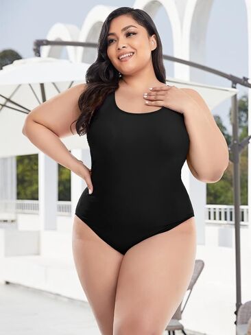 بدلة سباحة نسائية من قطعة واحدة من Annbon بتصميم عتيق مقاس كبير، بدلة سباحة مونوكيني محافظة in Kuwait