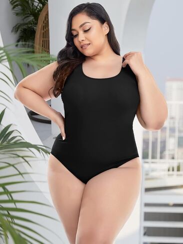 بدلة سباحة نسائية من قطعة واحدة من Annbon بتصميم عتيق مقاس كبير، بدلة سباحة مونوكيني محافظة in Kuwait