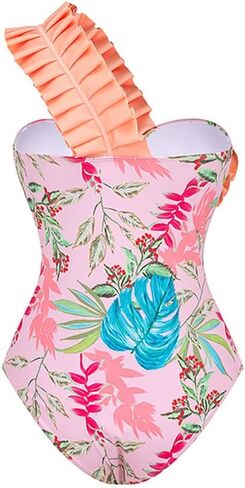 Women's One Piece Swimsuit with Cover up Wrap Skirt Floral Sarong Tummy Control Beach Bikini Set Bathing Suit in Kuwait