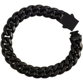 Matte Black and White Bracelet | Chain Bracelet | Black Bracelet | White Bracelet | Mens Bracelet | Womens Bracelet | Bracelets for Men | Cuban Chain | 7.5/8.5 in