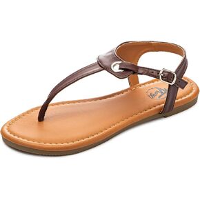 صنادل Trary للسيدات، صنادل ثونغ للنساء مع حزام على شكل حرف T، مشبك كاحل قابل للتعديل للصنادل النسائية، صنادل مسطحة للنساء الأنيقة، صنادل لطيفة للنساء، صنادل صيفية للنساء 2023 in Kuwait