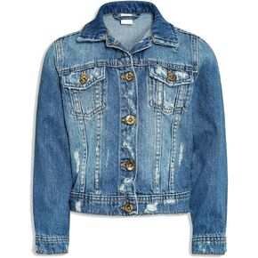 جاكيت من قماش الدنيم للفتيات من خانوماك بأزرار لأعلى in Kuwait