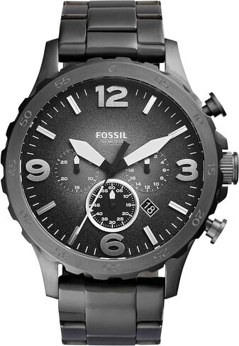 Fossil Nate Men's Watch with Oversized Chronograph Watch Dial and Stainless Steel or Leather Band in Saudi Arabia