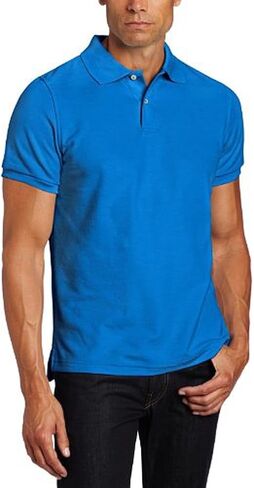 Lee Uniforms Men's Modern Fit Short Sleeve Polo Shirt, Royal, X-Large in Saudi Arabia