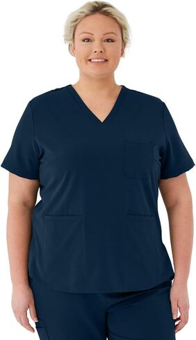 ave. Women's Lex Three Pocket V-Neck Tunic Scrub Top in Navy, XX-Large in Saudi Arabia