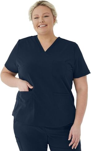 ave. Women's Lex Three Pocket V-Neck Tunic Scrub Top in Navy, XX-Large in Saudi Arabia