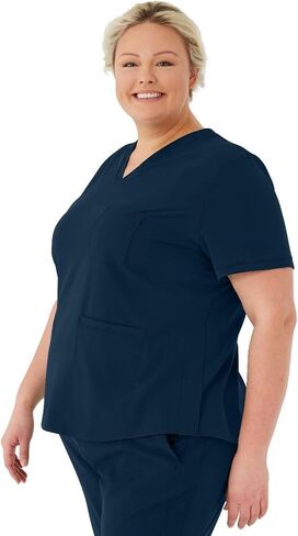 ave. Women's Lex Three Pocket V-Neck Tunic Scrub Top in Navy, XX-Large in Saudi Arabia