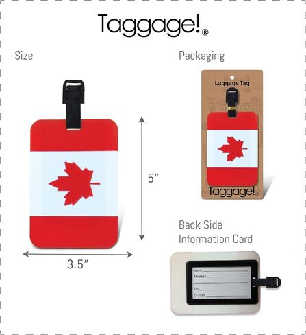 Puzzled Canadian Flag Luggage Tag - Unique Canada Flag Novelty Travel Tags For Luggage, Cute Maple Leaf Flag Travel ID Identification Label For Suitcase, Backpack and Sports Bag - Tags for Men & Women in Saudi Arabia