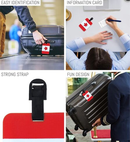 Puzzled Canadian Flag Luggage Tag - Unique Canada Flag Novelty Travel Tags For Luggage, Cute Maple Leaf Flag Travel ID Identification Label For Suitcase, Backpack and Sports Bag - Tags for Men & Women in Saudi Arabia