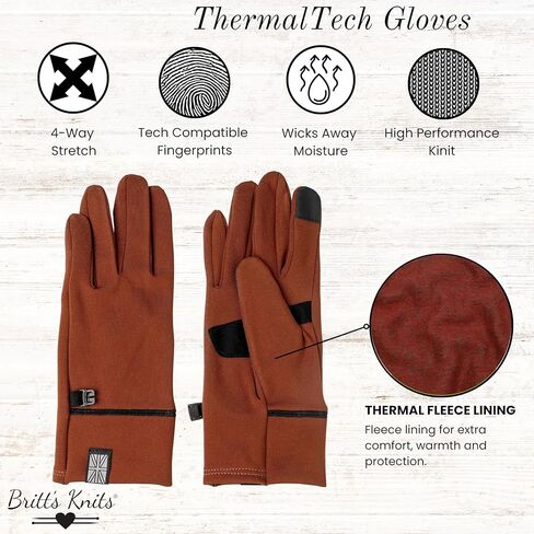 قفازات تدفئة الرأس مبطنة بالصوف من Britt's Knits ThermalTech (الصدأ) وقفازات مبطنة بالصوف من ThermalTech مقاس صغير/متوسط ​​(الصدأ) in Kuwait