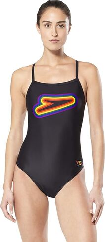 Speedo Women's Swimsuit One Piece PowerFlex Flyback Printed Adult Team Colors in Saudi Arabia
