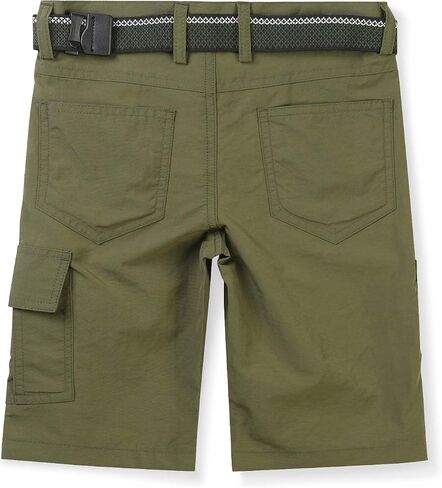 OCHENTA Boys Quick Dry Cargo Shorts Elastic Waist Athletic Shorts for Kids Outdoor Hiking Camping Fishing 1215 Army Green Tag 160 Size 10-11 in Saudi Arabia