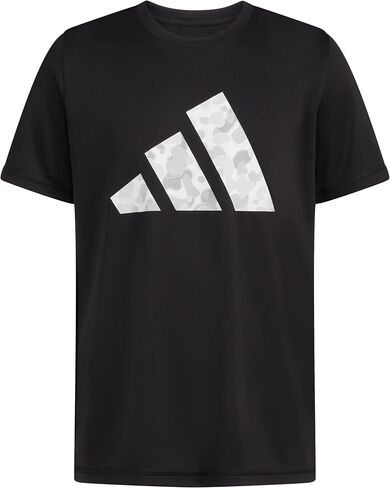 adidas Boys' Big Short Sleeve Iconic Poly Mélange Tee in Saudi Arabia