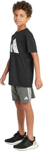 adidas Boys' Big Short Sleeve Iconic Poly Mélange Tee in Saudi Arabia