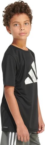 adidas Boys' Big Short Sleeve Iconic Poly Mélange Tee in Saudi Arabia