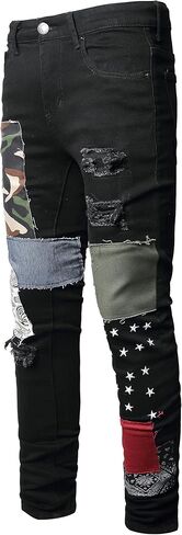 ABSECAI Men's Ripped Jeans Slim Fit Skinny Stretch Jeans Pant in Kuwait