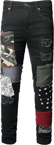 ABSECAI Men's Ripped Jeans Slim Fit Skinny Stretch Jeans Pant in Kuwait