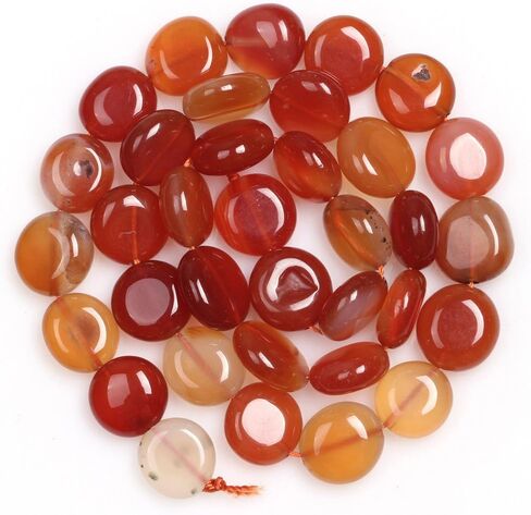 JOE FOREMAN Red Carnelian Beads for Jewelry Making Natural Gemstone Semi Precious 9x12mm Freeform Potato Shape 15" in Saudi Arabia