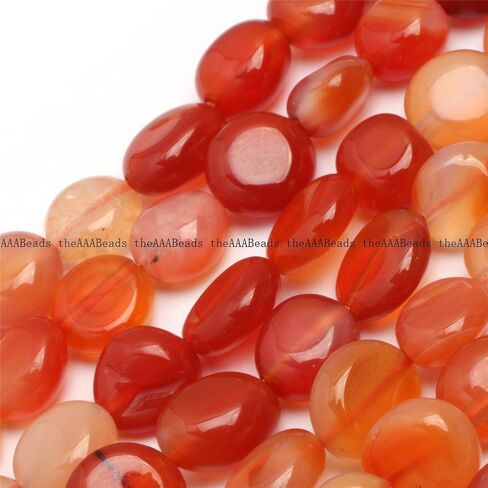JOE FOREMAN Red Carnelian Beads for Jewelry Making Natural Gemstone Semi Precious 9x12mm Freeform Potato Shape 15" in Saudi Arabia