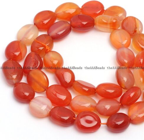 JOE FOREMAN Red Carnelian Beads for Jewelry Making Natural Gemstone Semi Precious 9x12mm Freeform Potato Shape 15" in Saudi Arabia