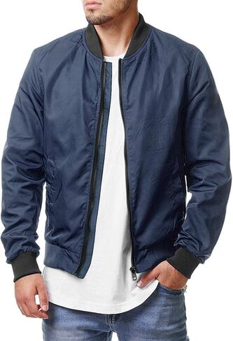 COOFANDY Men's Bomber Jacket Fashion Windbreaker Fall Winter Front Zip Jackets in Saudi Arabia