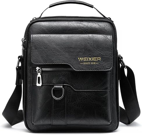 KUANG! Men's Shoulder Bag PU Leather Business Messenger Bag Briefcase Travel Crossbody Multi Pockets Handbag Purse in Saudi Arabia
