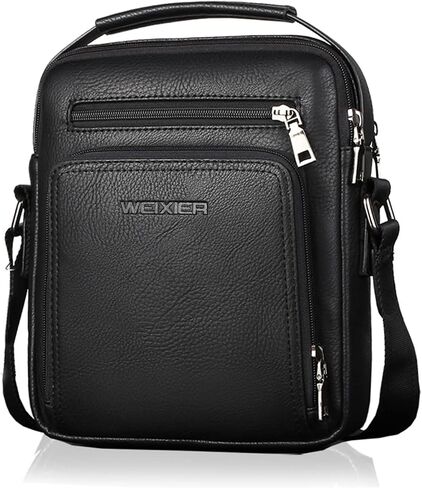 KUANG! Men's Shoulder Bag PU Leather Business Messenger Bag Briefcase Travel Crossbody Multi Pockets Handbag Purse in Saudi Arabia