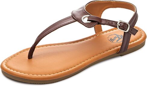 صنادل Trary للسيدات، صنادل ثونغ للنساء مع حزام على شكل حرف T، مشبك كاحل قابل للتعديل للصنادل النسائية، صنادل مسطحة للنساء الأنيقة، صنادل لطيفة للنساء، صنادل صيفية للنساء 2023 in Kuwait