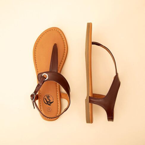 صنادل Trary للسيدات، صنادل ثونغ للنساء مع حزام على شكل حرف T، مشبك كاحل قابل للتعديل للصنادل النسائية، صنادل مسطحة للنساء الأنيقة، صنادل لطيفة للنساء، صنادل صيفية للنساء 2023 in Kuwait