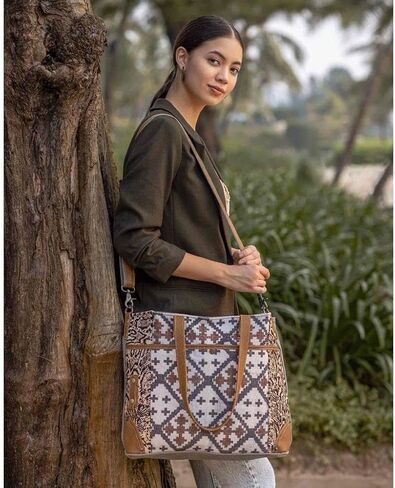 حقيبة ساعي من Myra Bag Best Pick من القطن والجلد S-2908 in Saudi Arabia