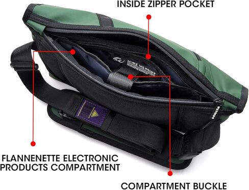 HIMZ WARRIOR Messenger Bag, Durable Water Resistant Satchel for 10 Inch Tablet, Crossbody Bag for Women, Men (Green) in Kuwait