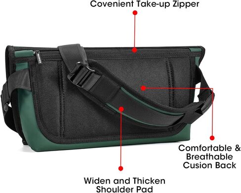 HIMZ WARRIOR Messenger Bag, Durable Water Resistant Satchel for 10 Inch Tablet, Crossbody Bag for Women, Men (Green) in Kuwait