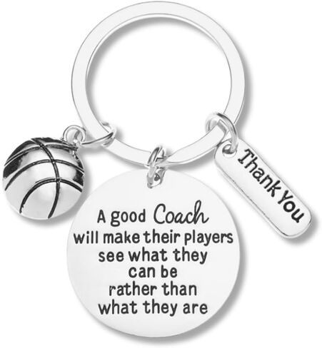 Sportybella Basketball Coach Keychain, Stainless Steel Keychain for Men and Women, Basketball Coach Gifts in Saudi Arabia