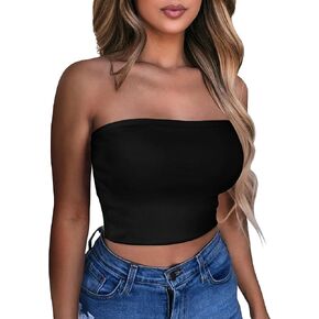 Summer Tube Tops Basic Crop Tops for Women Strapless Tank Casual Tunics Sexy Short Shirts