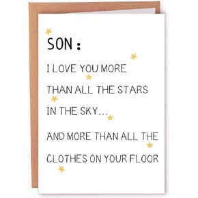 AONUOWE بطاقة عيد ميلاد مضحكة للابن، الابن المراهق، بطاقة نكتة للابن، بطاقة الابن المضحكة، بطاقة روح الدعابة لابننا in Kuwait