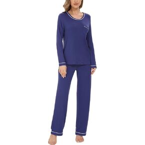 GYS Bamboo Viscose Pajamas for Women Soft Comfy Pjs Set Lightweight Sleepwear Long Sleeve Top and Pants Lounge Set