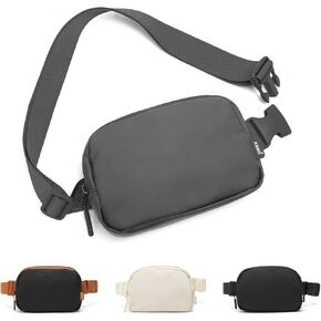 Kono Belt Bag Crossbody Fanny Pack for Women, Fashion Waist Pack with Adjustable Strap for Workout Running Traveling Hiking, Black in Kuwait