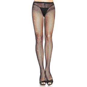 Leg Avenue womens Rhinestone Micro Fishnet Tights