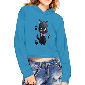 Dreaweet Girls Long Sleeve Crop Top Hoddie Cropped Sweatershirts Soft Athletic Tops Yoga Clothing for 5-14 Years Old in Saudi Arabia