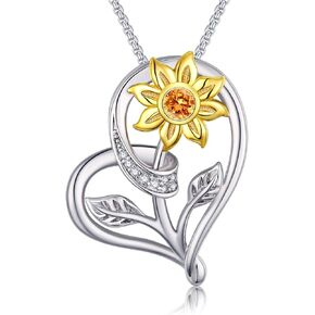 قلادة عباد الشمس للنساء، هدية قلادة عيد الحب، قلادة قلادة على شكل قلب من أشعة الشمس، مجوهرات صن شاين قابلة للتعديل من 45.7 سم - 50.8 سم، هدايا قلادات عباد الشمس لزوجتها الأم في عيد ميلاد العام الجديد in Kuwait